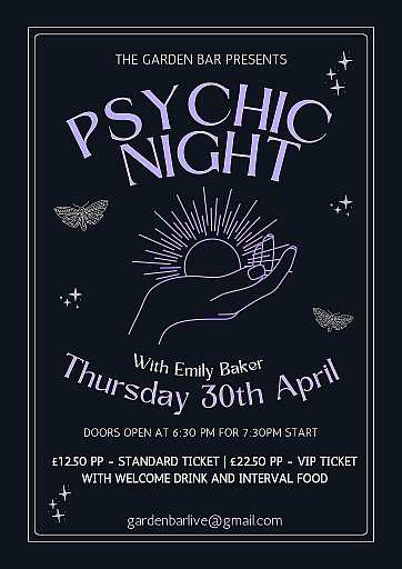 Psychic night at the Garden Bar