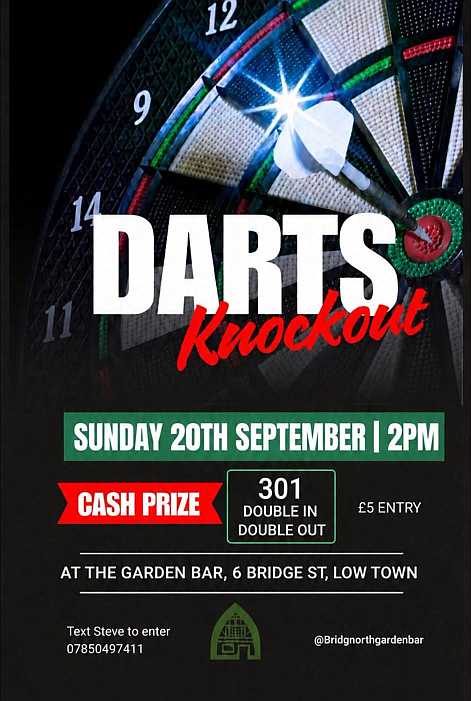 Darts Knockout 20th Sept