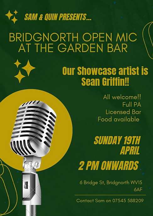 Open Mic at the Bridgnorth Garden Bar